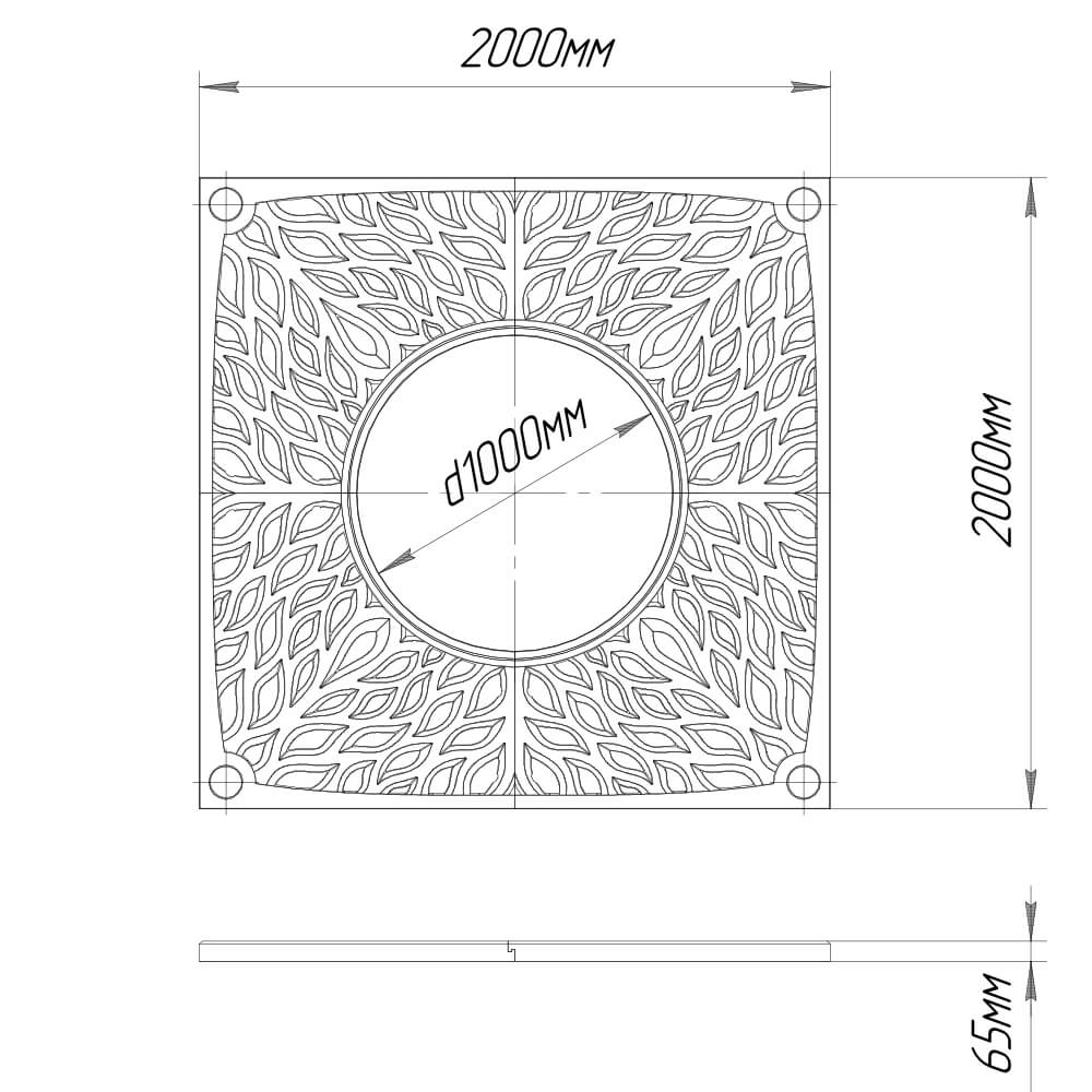Приствольная решетка для дерева ZKING CRUST 2х2м Черная