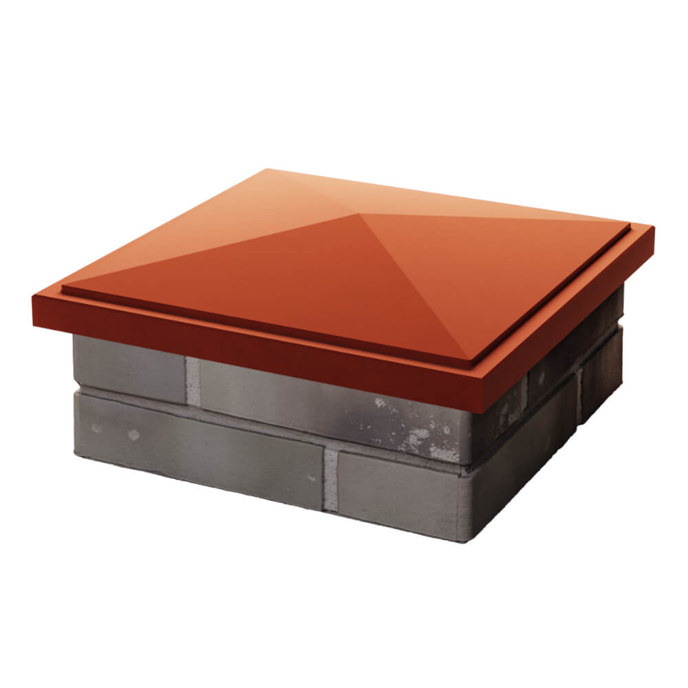 Колпак Zking БонаМоно Красный на столб 1.5х1.5 кирпича (385х385, 400х400мм)